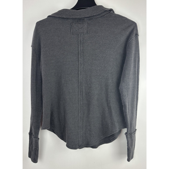 We The Free People Anakin Thermal Top Small Faded Black Slouchy Boho Grunge - Picture 4 of 9